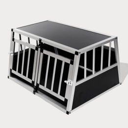 Small Double Door Dog Cage With Separate Board 65a 89cm 06-0771 www.gmtproducts.com