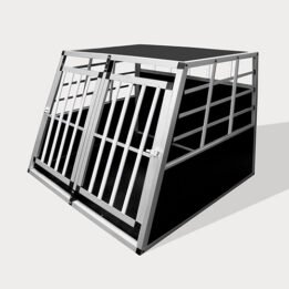 Aluminum Small Double Door Dog cage 89cm 75a 06-0772 www.gmtproducts.com