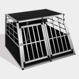 Aluminum Dog cage size 104cm Large Double Door Dog cage 65a 06-0775 www.gmtproducts.com