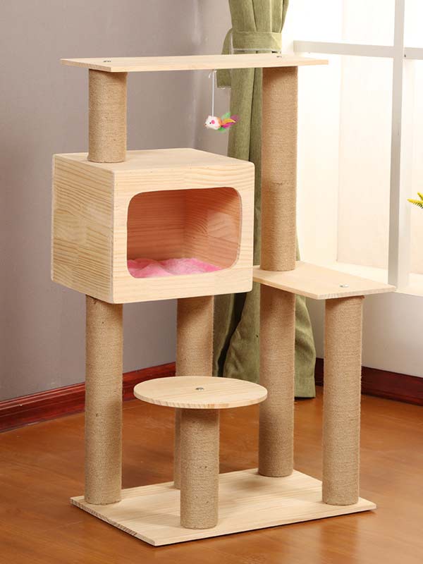 Melhor gato árvore pinho corda de cânhamo coluna escada gato casa quente brinquedo para gato 06-1165 www.gmtproducts.com