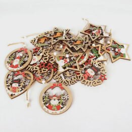 Wooden Hanging Christmas Tree Hollow Wooden Pendant Scene Decoration www.gmtproducts.com
