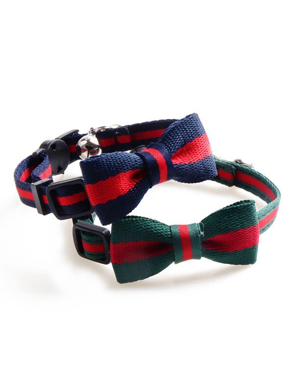 Manufacturer Wholesale Classic Color Plaid Design Cat Collar With Bowknot Bell 06-1610 www.gmtproducts.com