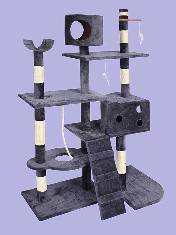 Четырехслойная фланелевая рама для кошек из сизаля, платформа для кошачьей комнаты, лестница для лазания, игрушка для мыши, кошачье дерево 06-0003 www.gmtproducts.com