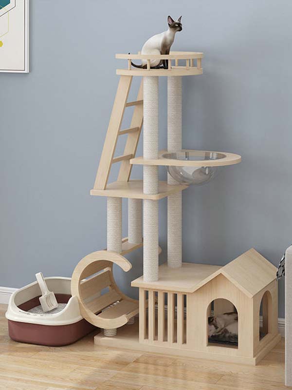 Condomínios para gatos por atacado | Torre Cat OEM | Árvore de gato legal de madeira maciça 105-216 www.gmtproducts.com